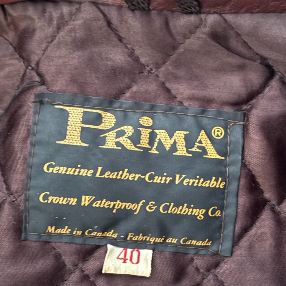 Prima Genuine Leather Jacket Size 40 = Large - Picture 9 of 12